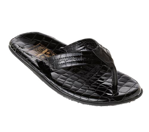 ISLAND SLIPPER × BARNEYS NEW YORK クロコダイル型押しサンダル: タゴ